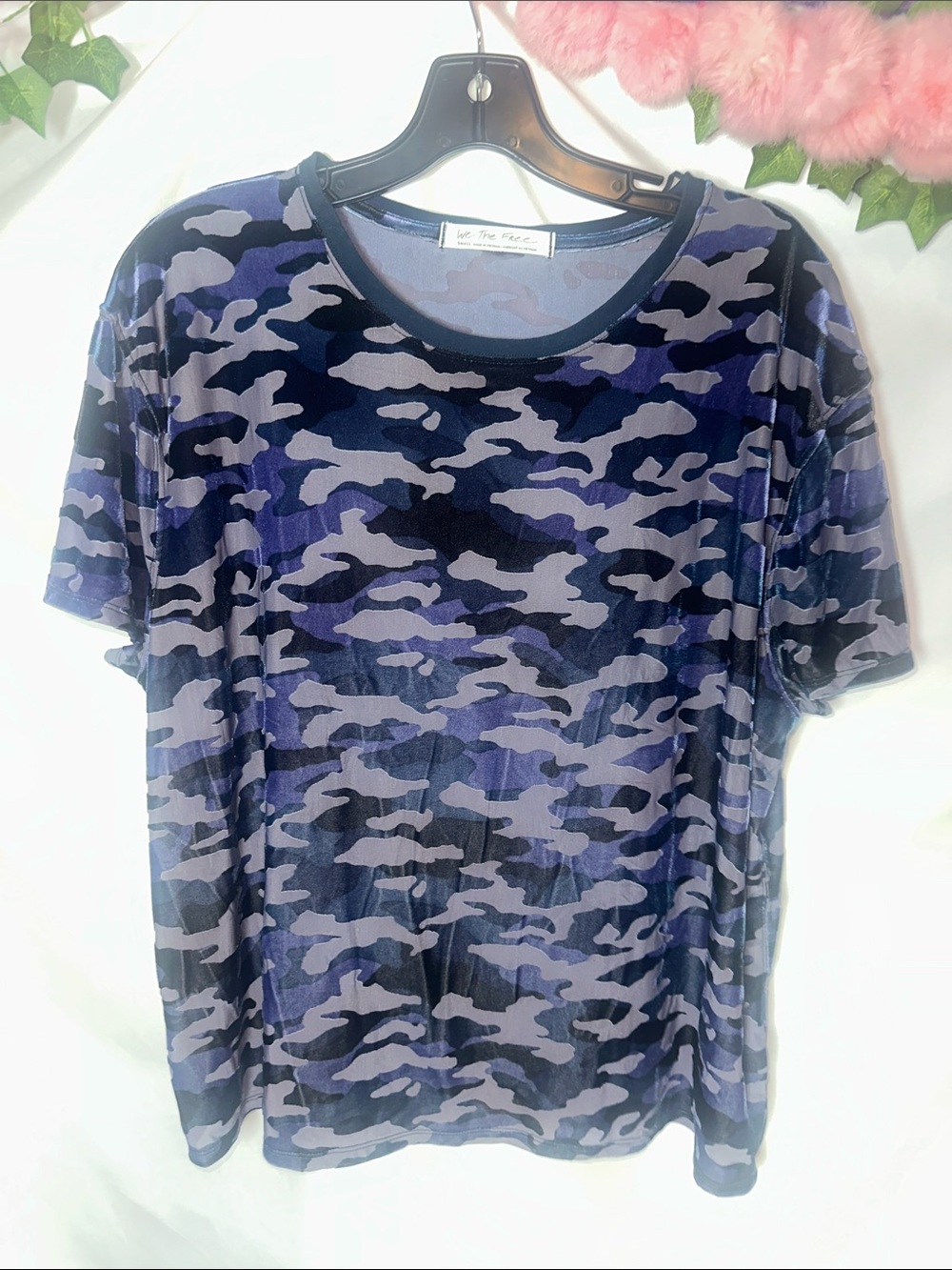 We The Free Women's Camo Tee - Navy & Black velvet